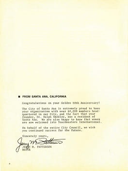 Jerry M. Patterson Letter