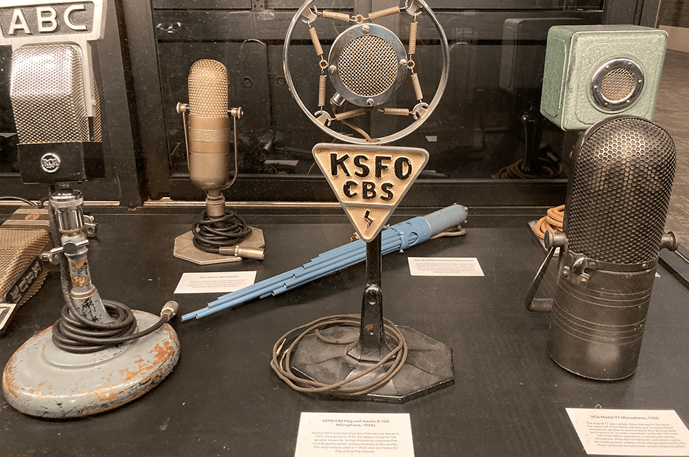 Historical microphones gathered together from ABC and CBS